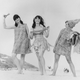 College students wear their mail-order disposable paper dresses manufactured by Scott Paper Co., on their visit to Bermuda on April 27, 1966